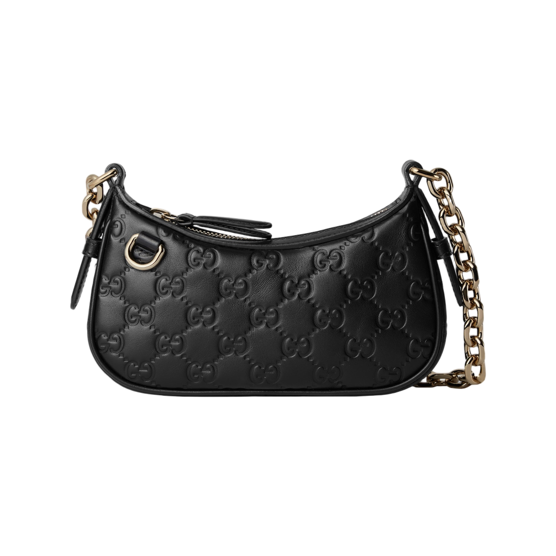 847091-AAFDV-1000 Gucci GG Emblem Mini Shoulder Bag Black