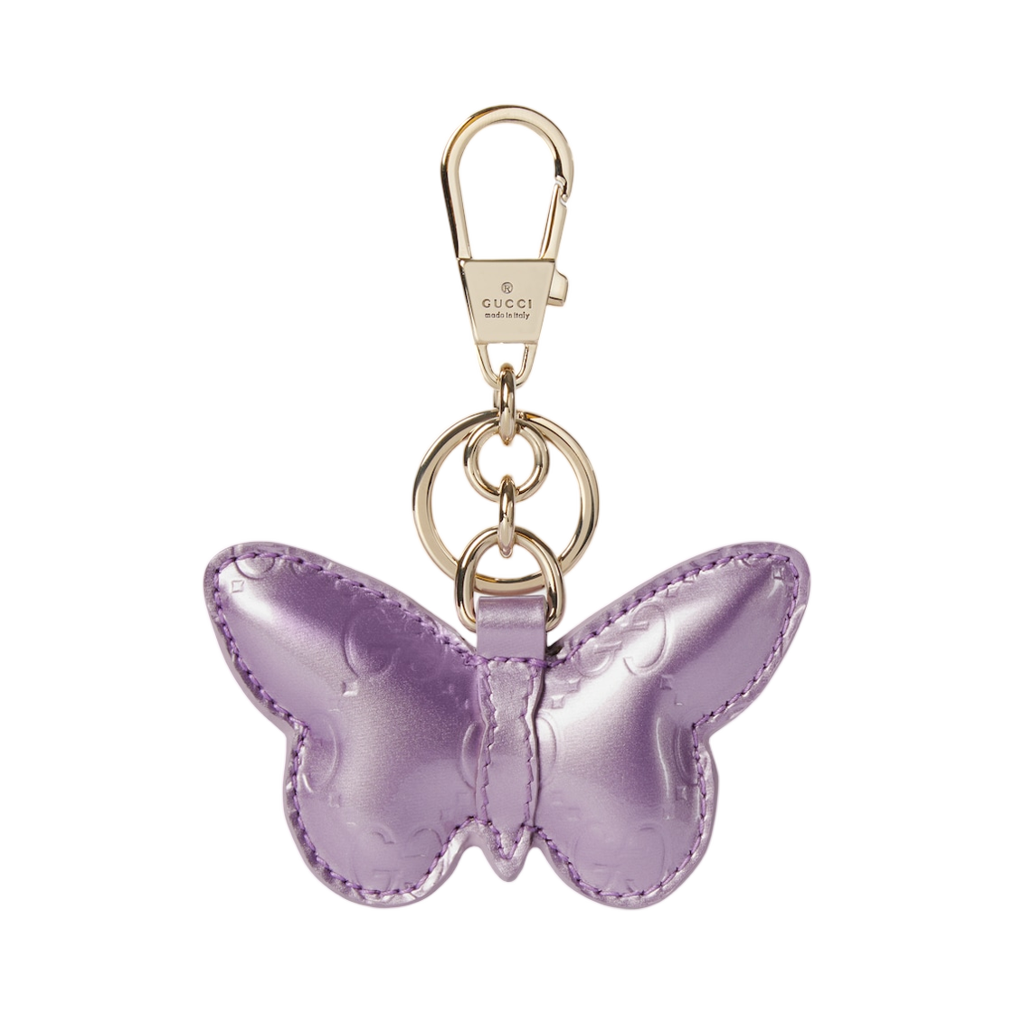 837346-JAAJV-8087 Gucci Butterfly Shaped Keychain Pink Patent