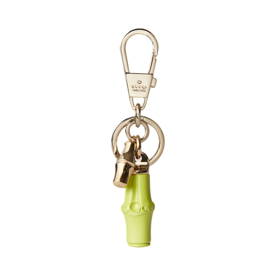 828187-IAAFM-8086 Gucci Keychain with Bamboo Details Bright Green