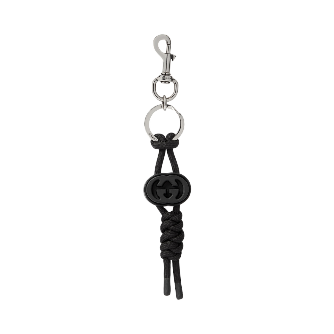 834480-JAAIT-8844 Gucci Keychain with Interlocking G Black