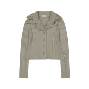 OJOS Tassel Collar Knit Cardigan Grey