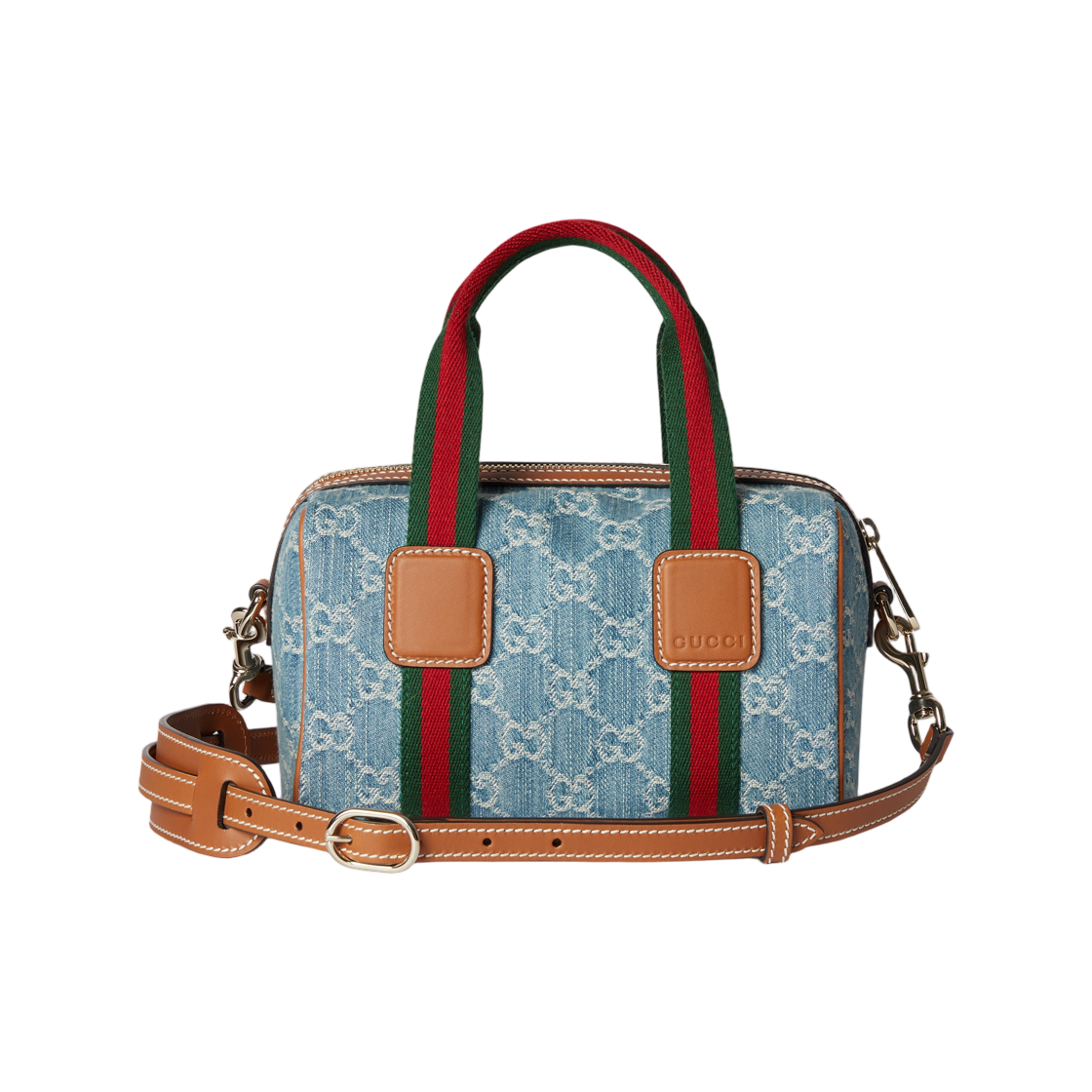 구찌 미니 GG 핸드백 블루 화이트 데님(Gucci Mini GG Handbag Blue White Denim) - 3