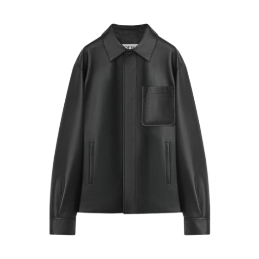 H526Y31L47-1100 Loewe Nappa Lambskin Overshirt Black