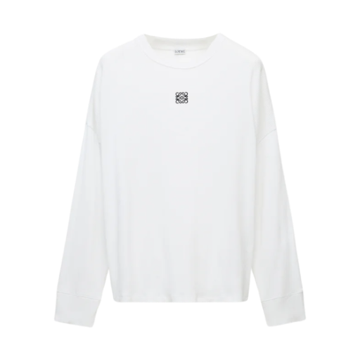 로에베 코튼 오버사이즈 핏 롱슬리브 티셔츠 화이트(Loewe Cotton Oversized Fit Long Sleeve T-Shirt White)