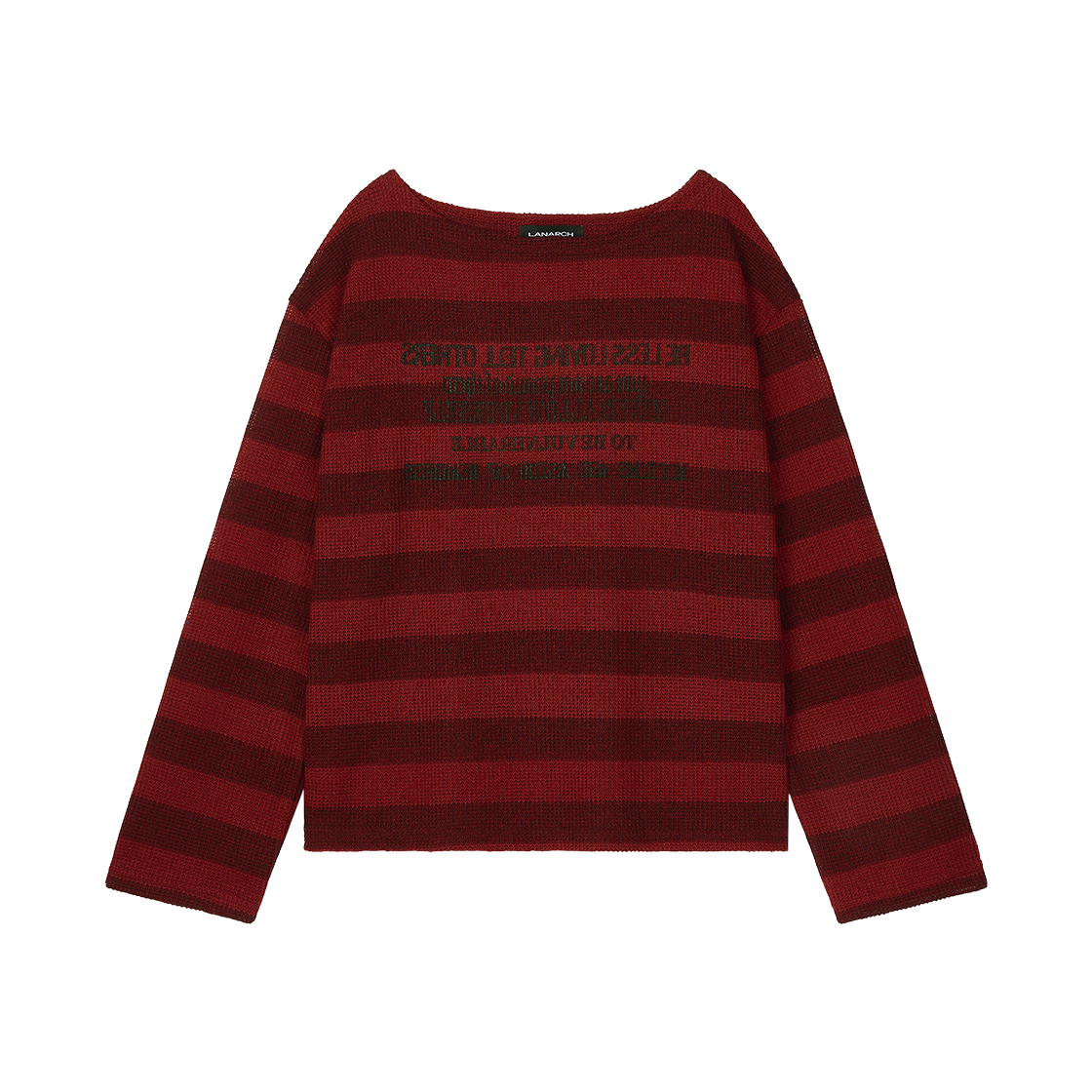 랜 아카이브 0058 레터링 스트라이프 니트 - 레드(LAN ARCHIVE 0058 Lettering Stripe Knit Red)