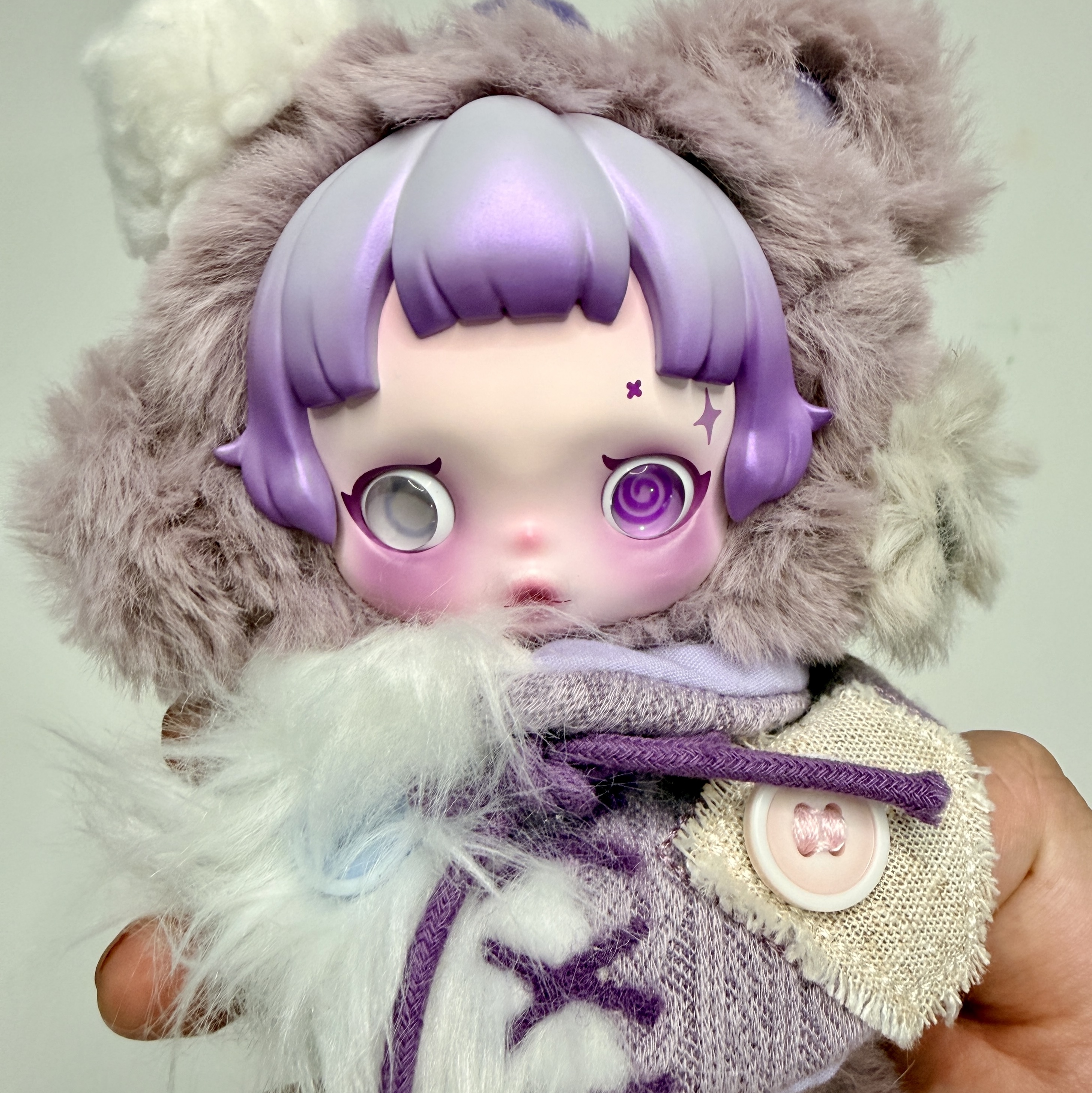 Pop Mart Skullpanda You Found Me ! Series Plush Doll Pendant Ratty Bear (Opened Case) 착용 스타일 - 1