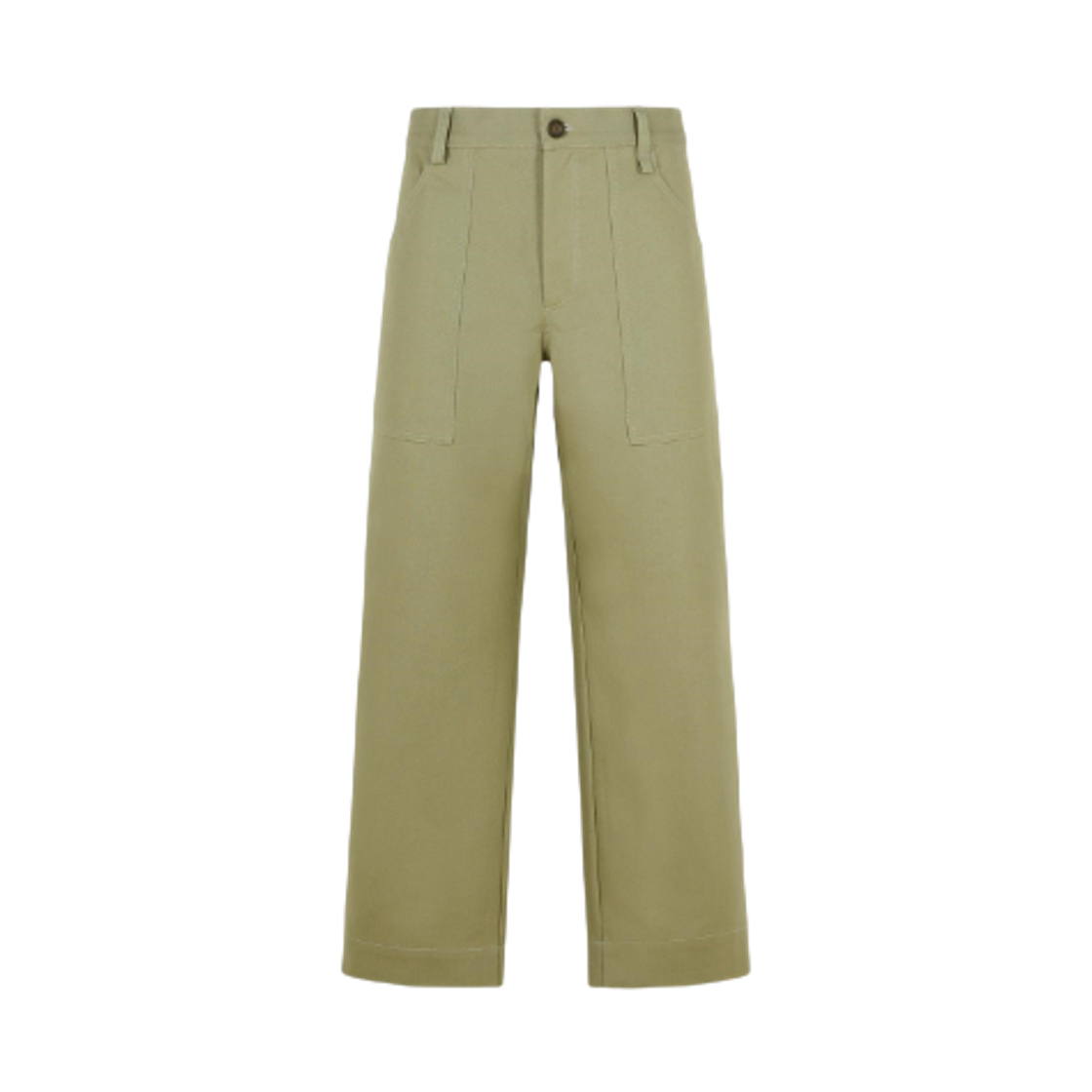 NM01105WW0117-P131 Maison Kitsune Logo Embroidery Workwear Pants Laurel Green