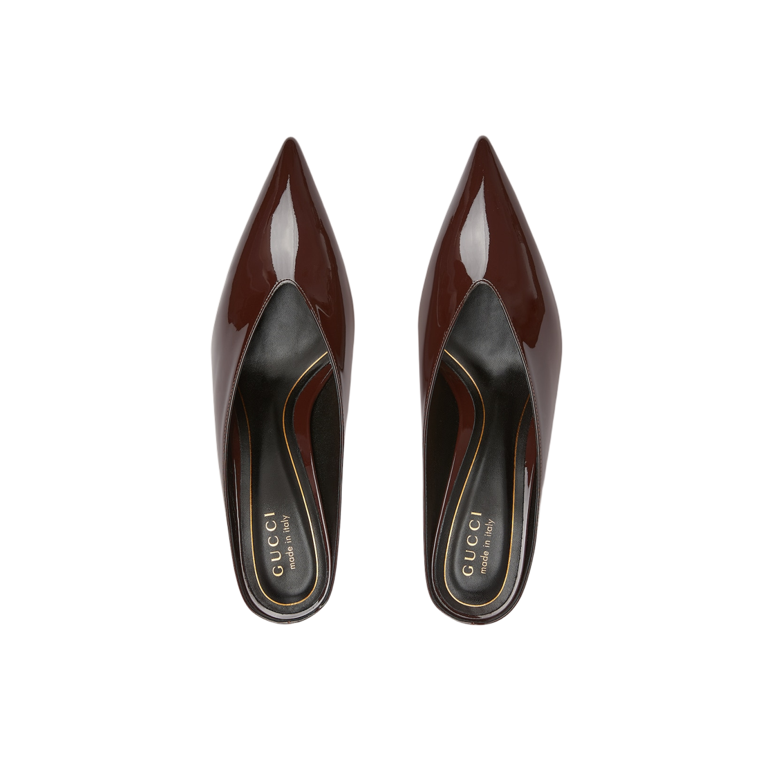 구찌 97 힐 뮬 다크 브라운 페이턴트(Gucci 97 Heeled Mule Dark Brown Patent) - 2