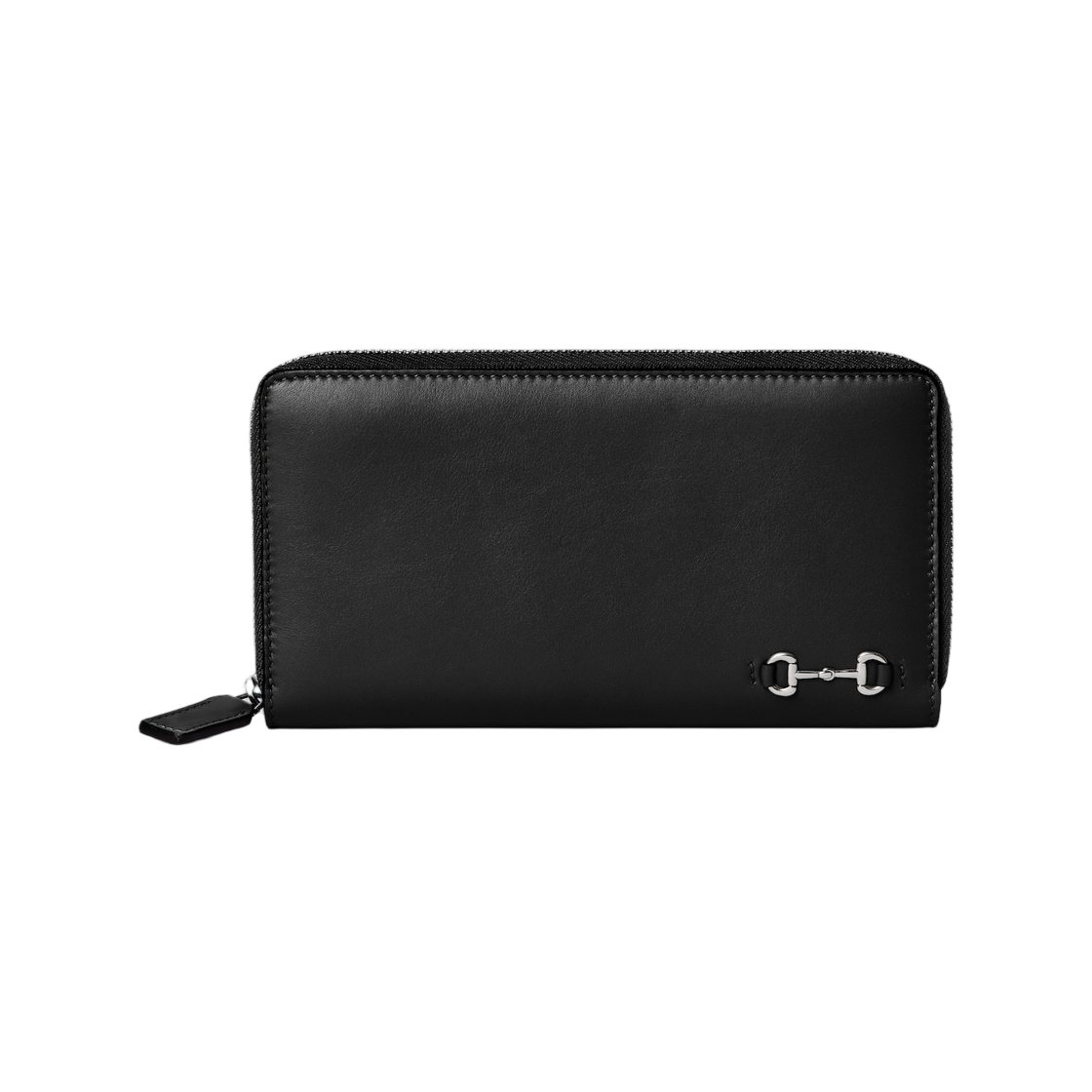 846954-AAFP1-1000 Gucci Zip Around Wallet with Horsebit Black