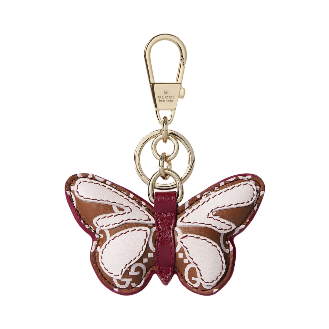 837346-JAAJZ-8159 Gucci Butterfly Shaped Keychain Brown Pink