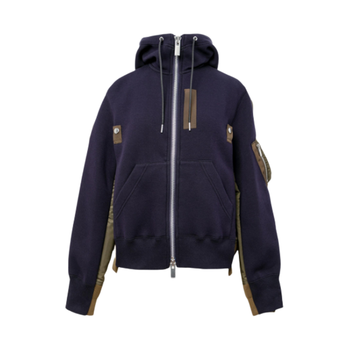사카이 스폰지 나일론 트윌 후드 네이비 카키(Sacai Sponge Nylon Twill Hoodie Navy Khaki)