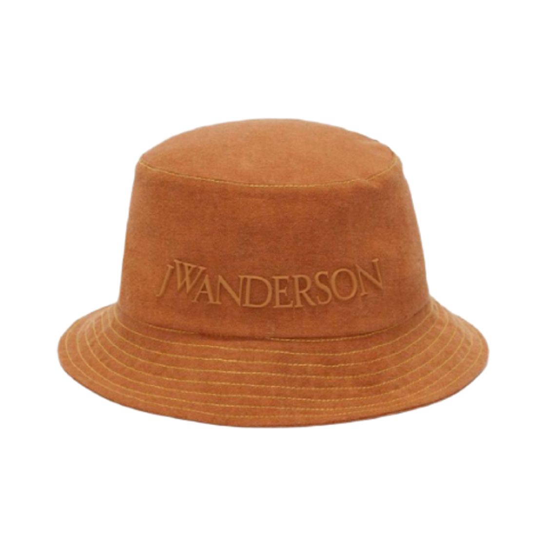 AC0347FA0389604 JW Anderson Embossed Logo Bucket Hat Caramel