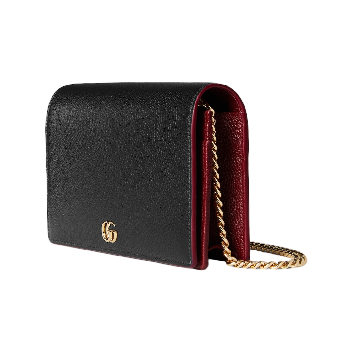구찌 GG 마몽 월렛 온 체인 블랙 레드(Gucci GG Marmont Wallet On Chain Black Red) - 2