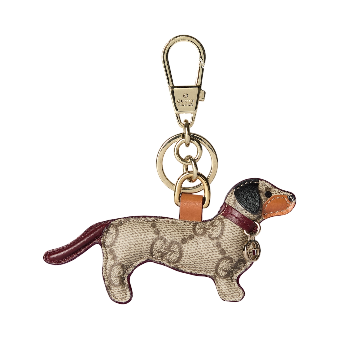 구찌 도그 쉐이프 백 참 베이지 다크 브라운(Gucci Dog Shaped Bag Charm Beige Dark Brown) - 1