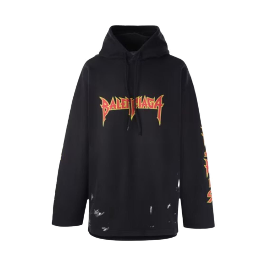 발렌시아가 드로우스트링 로고 후드 블랙(Balenciaga Drawstring Logo Hoodie Black) - 1