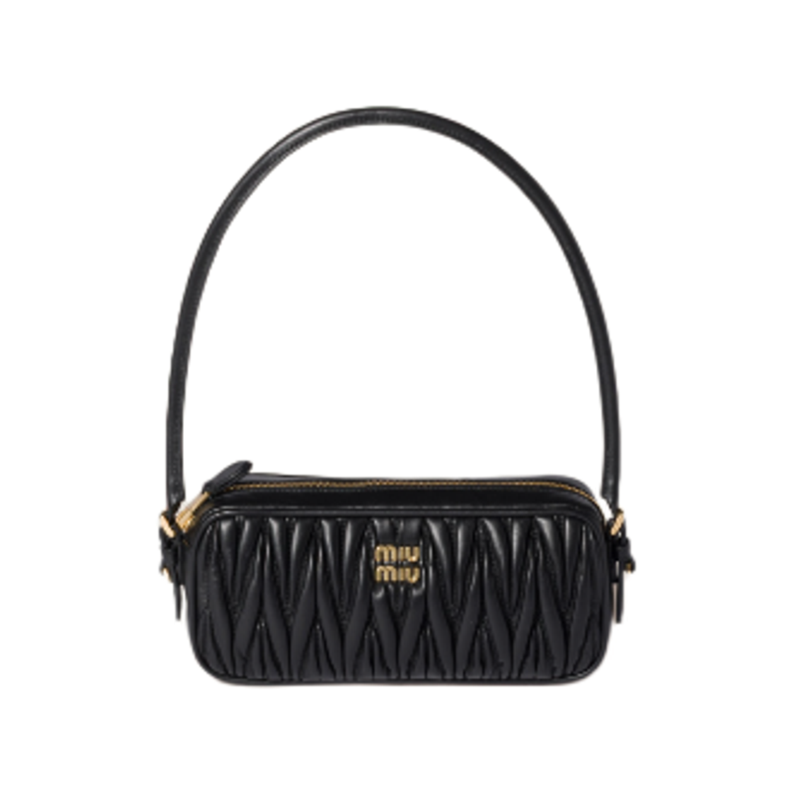 5NE024-AFPP-F0002 Miu Miu Matelasse Nappa Leather Pouch Black