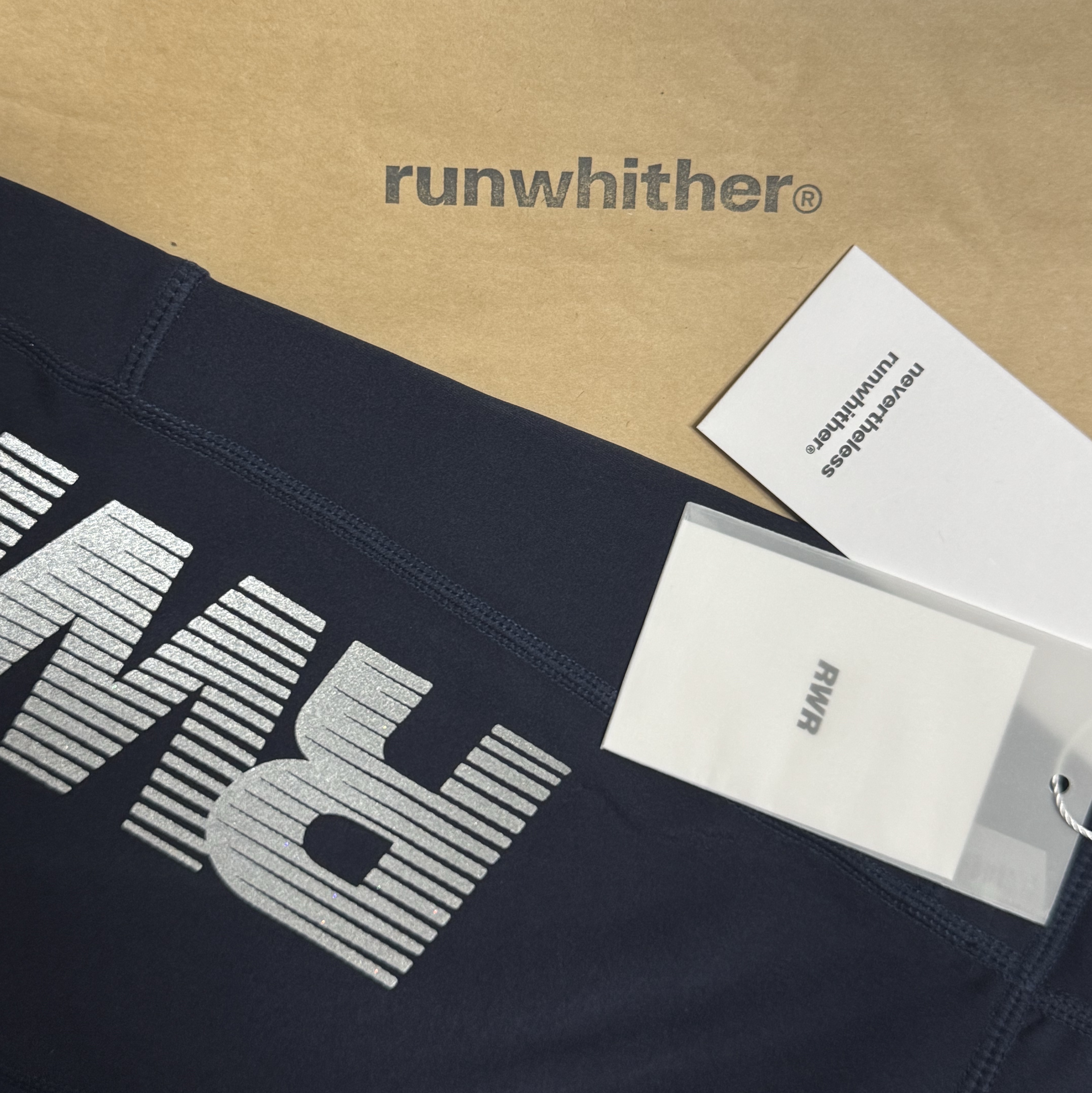 [KREAM 단독] runwhither Half Tights Navy 착용 스타일