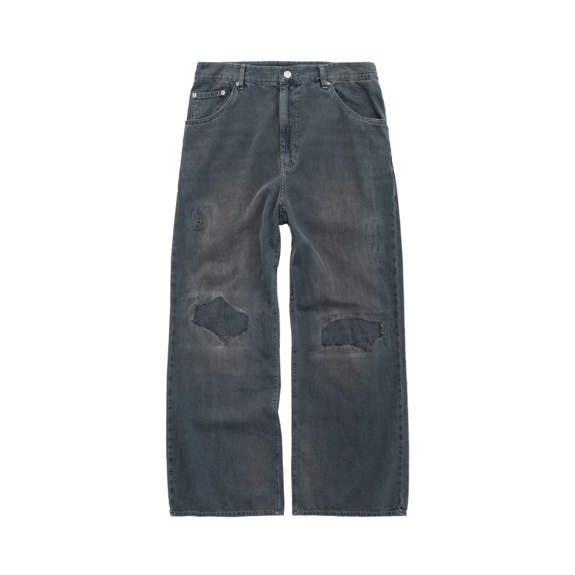 PL5LDN1401AO Polyteru Gosima Denim Pants Knee Patch Blue Gray