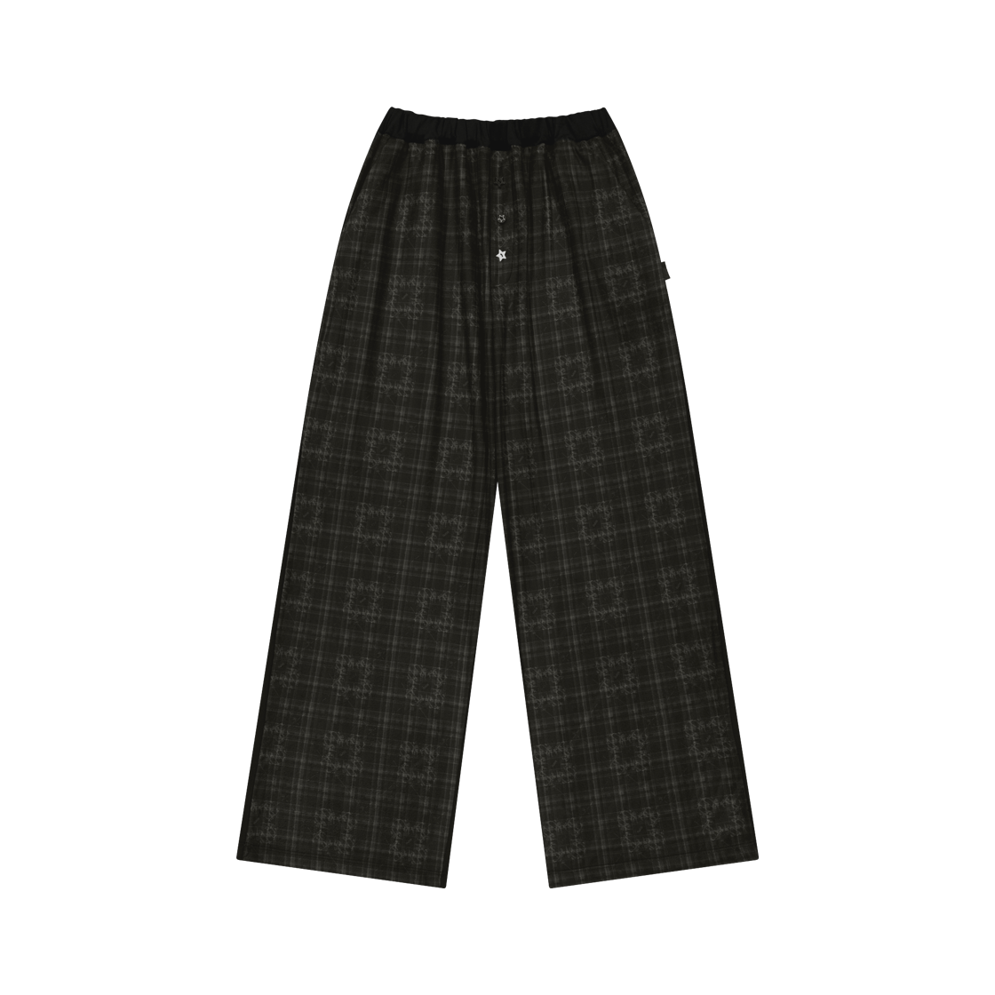 OJ25FWPT004BK OJOS Check Sleep Jersey Pants Black