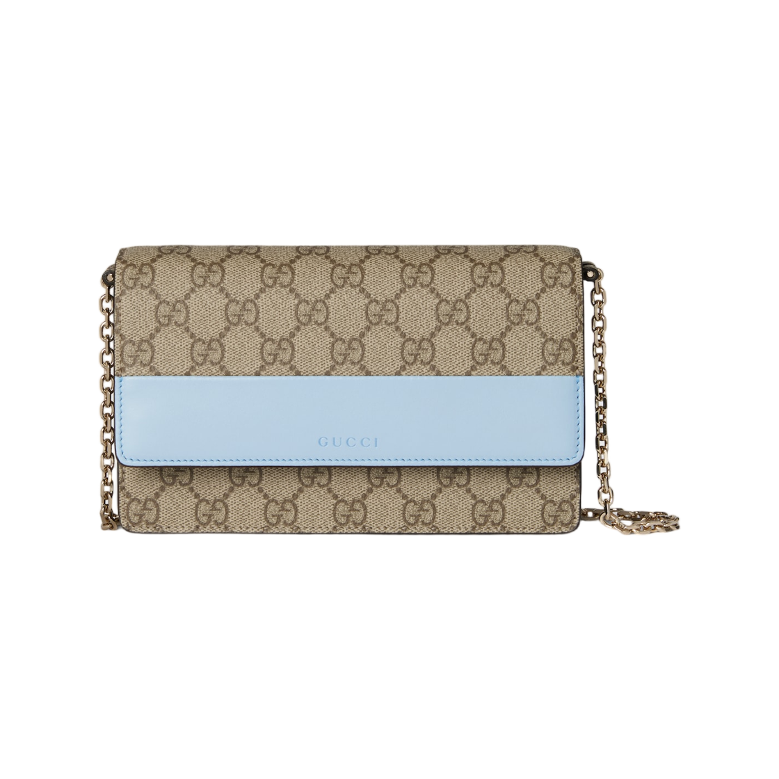 구찌 GG 엠블럼 월렛 온 체인 라이트 블루(Gucci GG Emblem Wallet On Chain Light Blue) - 1