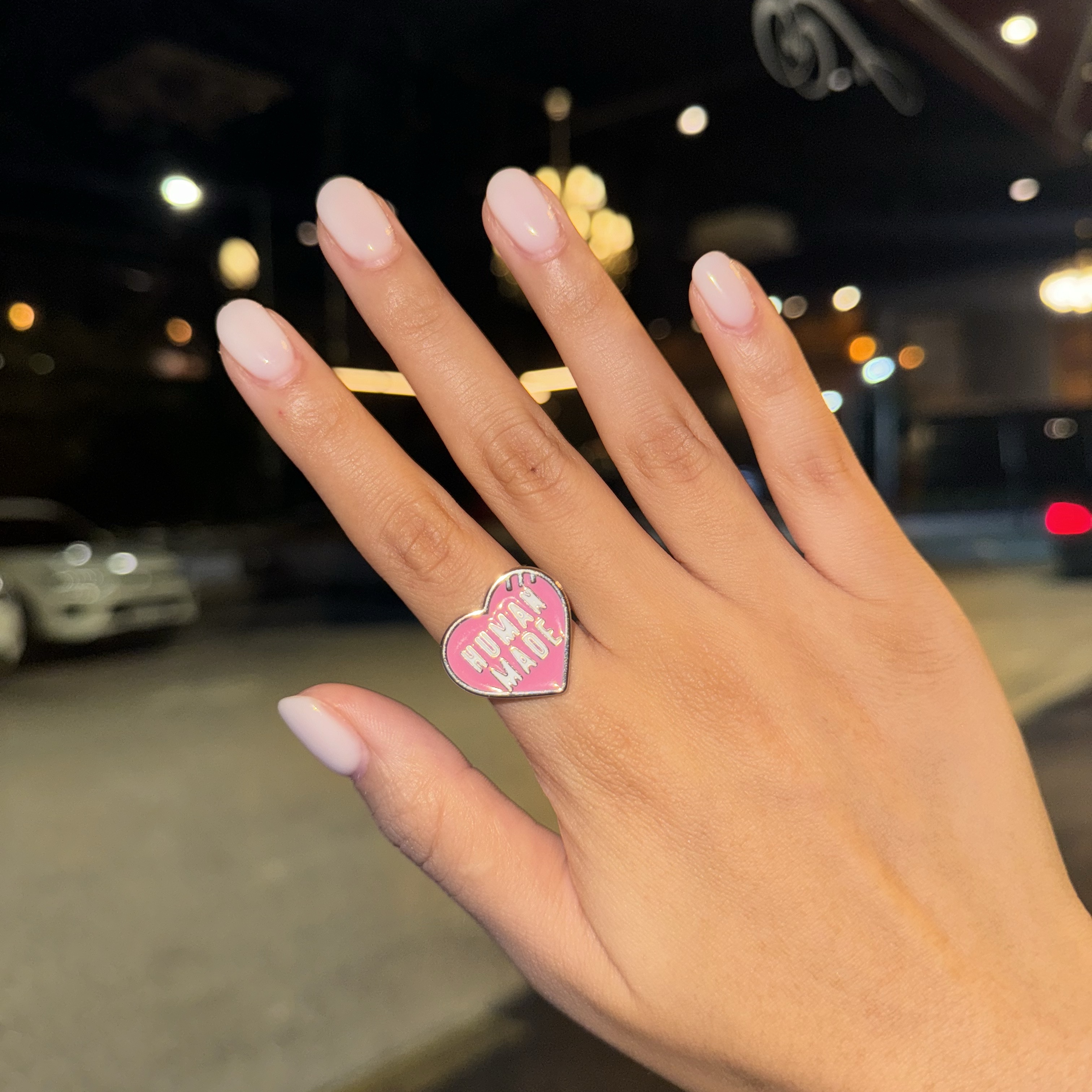 Human Made Heart Ring Pink 착용 스타일 - 2