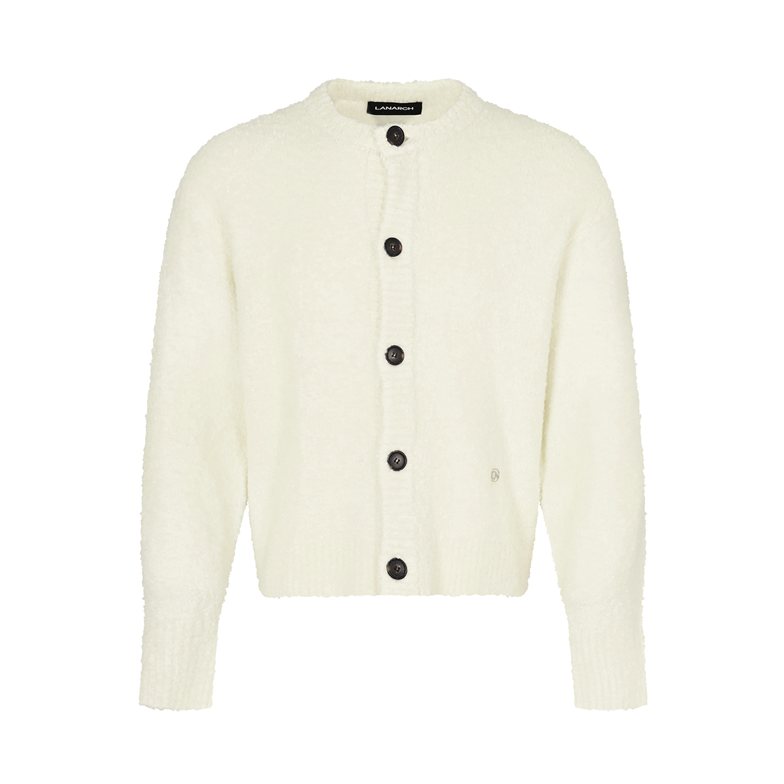 랜 아카이브 0083 부클 라운드 넥 가디건 - 아이보리(LAN ARCHIVE 0083 Boucle Round Neck Cardigan - Ivory)