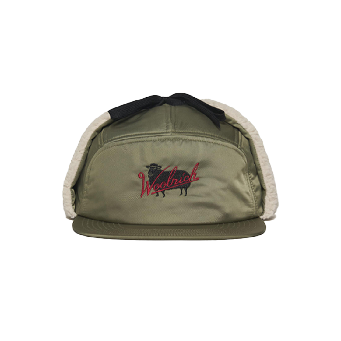 KM5DHTCWR01KK Woolrich Satin Boa Earflap Cap Sage - 25FW