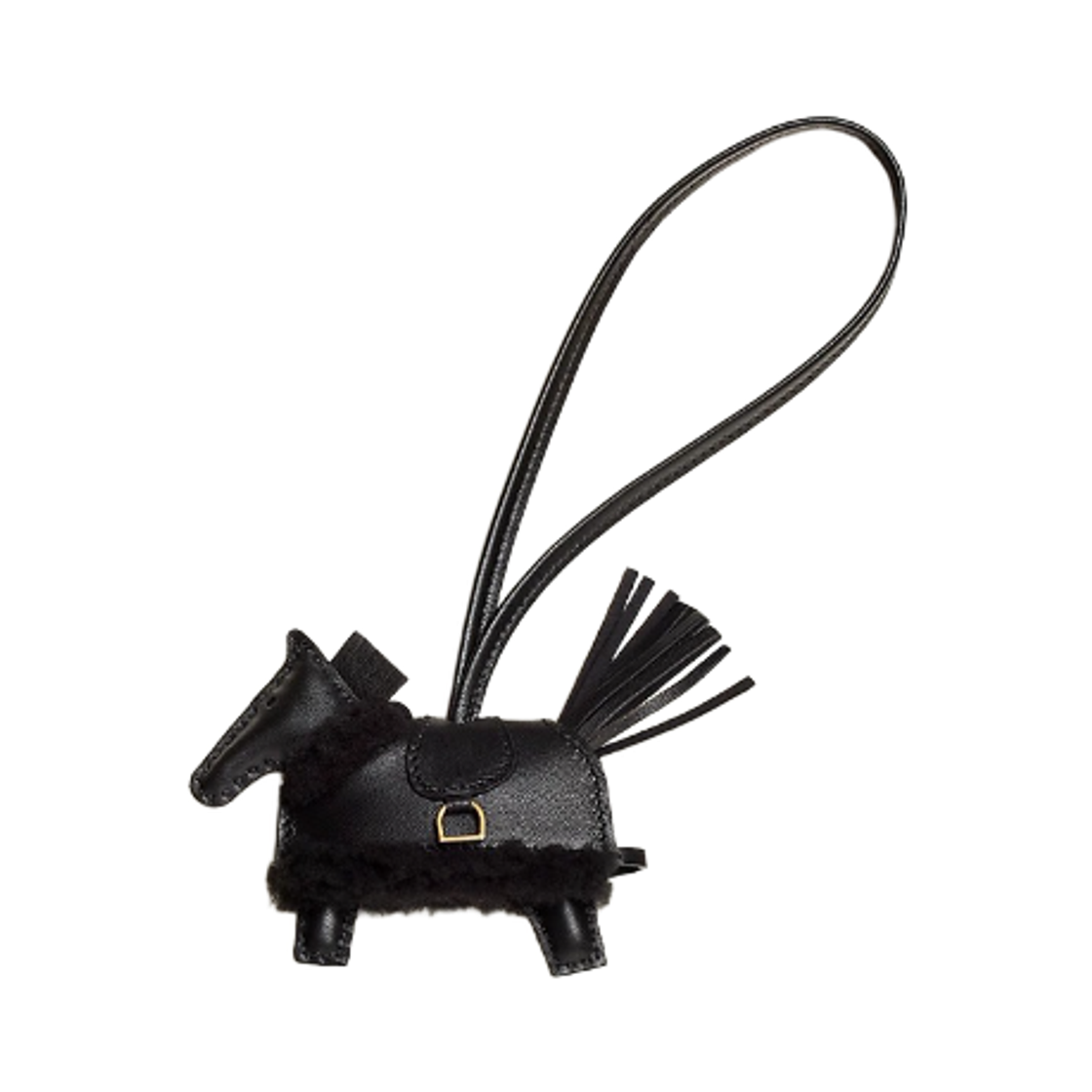 에르메스 로데오 로베오 플러치 PM 참 마일로 & 옐로우 골드 하드웨어 누아(Hermes Rodeo Robeo Pluch PM Charm Milo & Yellow Gold Noir) - 1