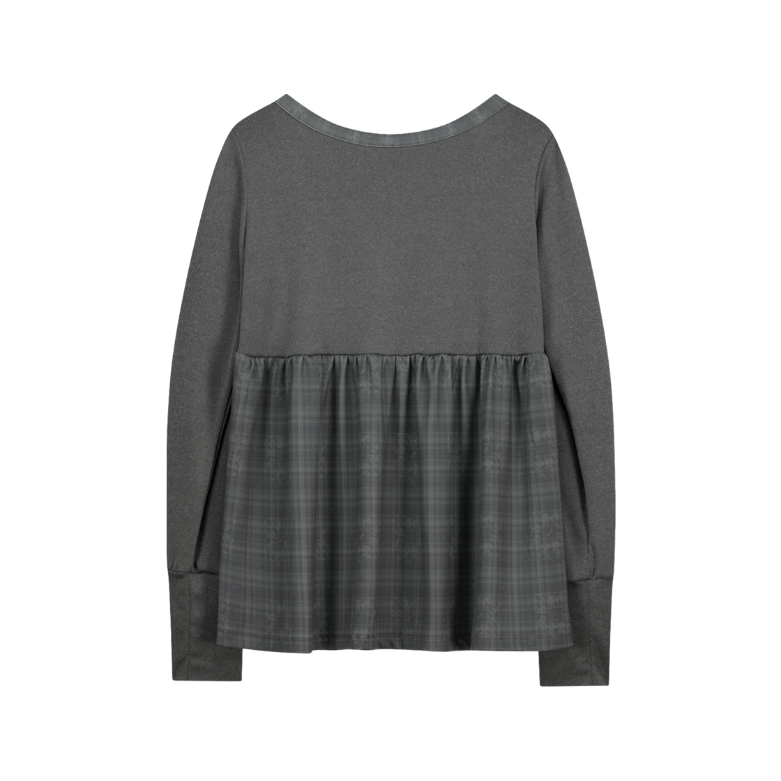 오호스 체크 슬립 롱 슬리브 차콜(OJOS Check Sleep Long Sleeve Charcoal) - 2