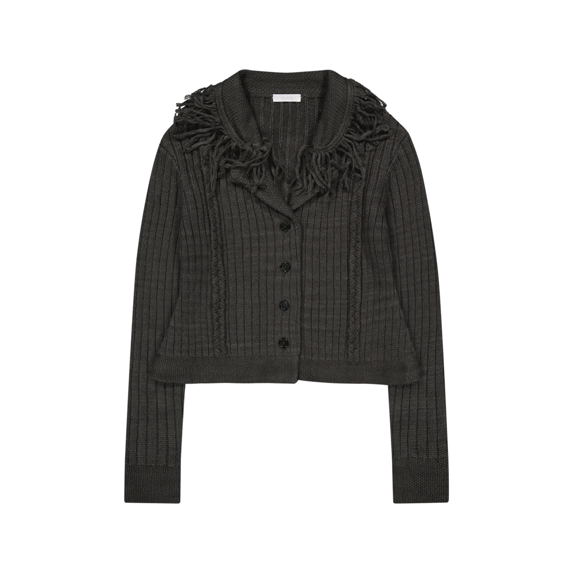 오호스 태슬 카라 니트 가디건 차콜(OJOS Tassel Collar Knit Cardigan Charcoal)