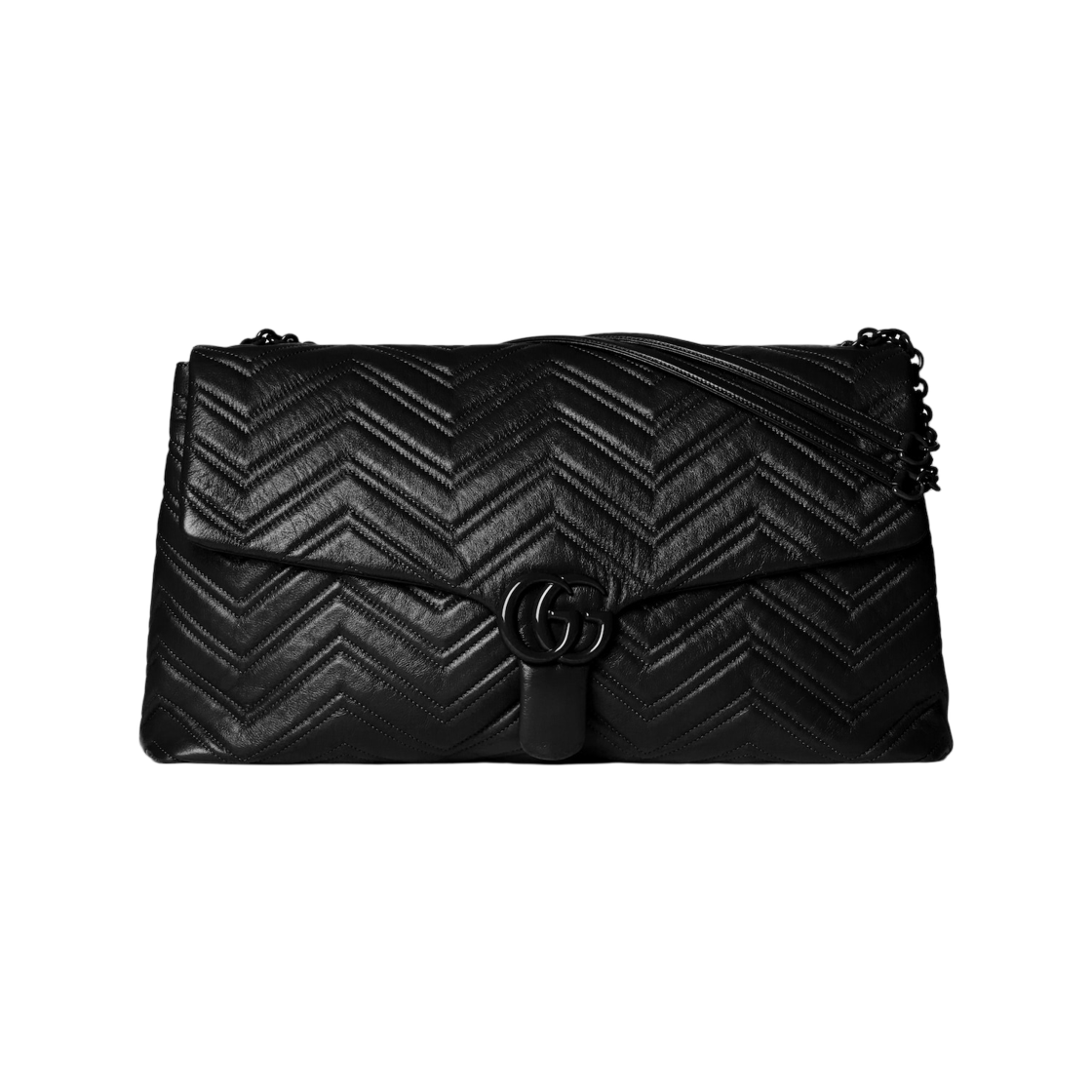 850653-AAFS1-1000 Gucci GG Marmont Maxi Shoulder Bag Black