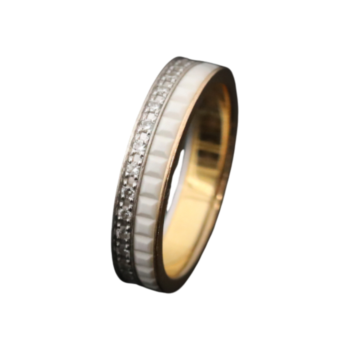 부쉐론 JAL00237 콰트로 화이트 에디션 18K 로즈골드 다이아 48호 3.7mm(Boucheron Quatre White Edition 18K Rose Gold Diamond Ring Size 48 3.7mm)