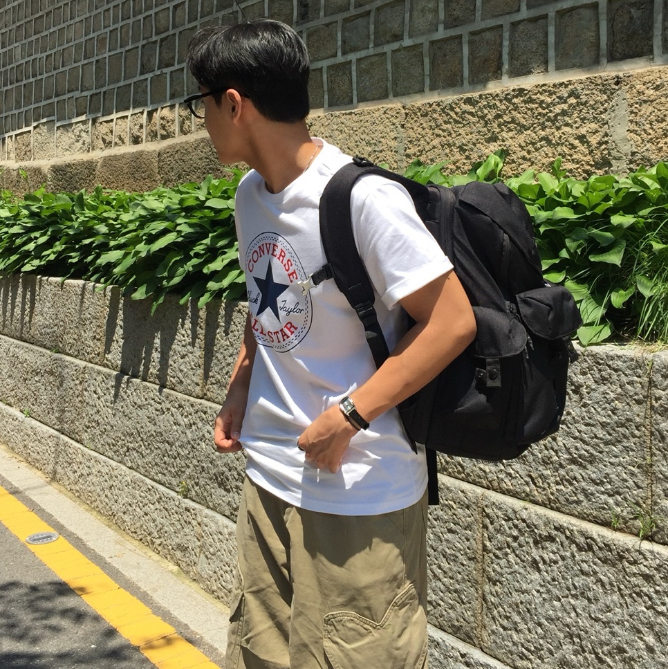 Converse All Star Patch Standard T-Shirt White 착용 스타일