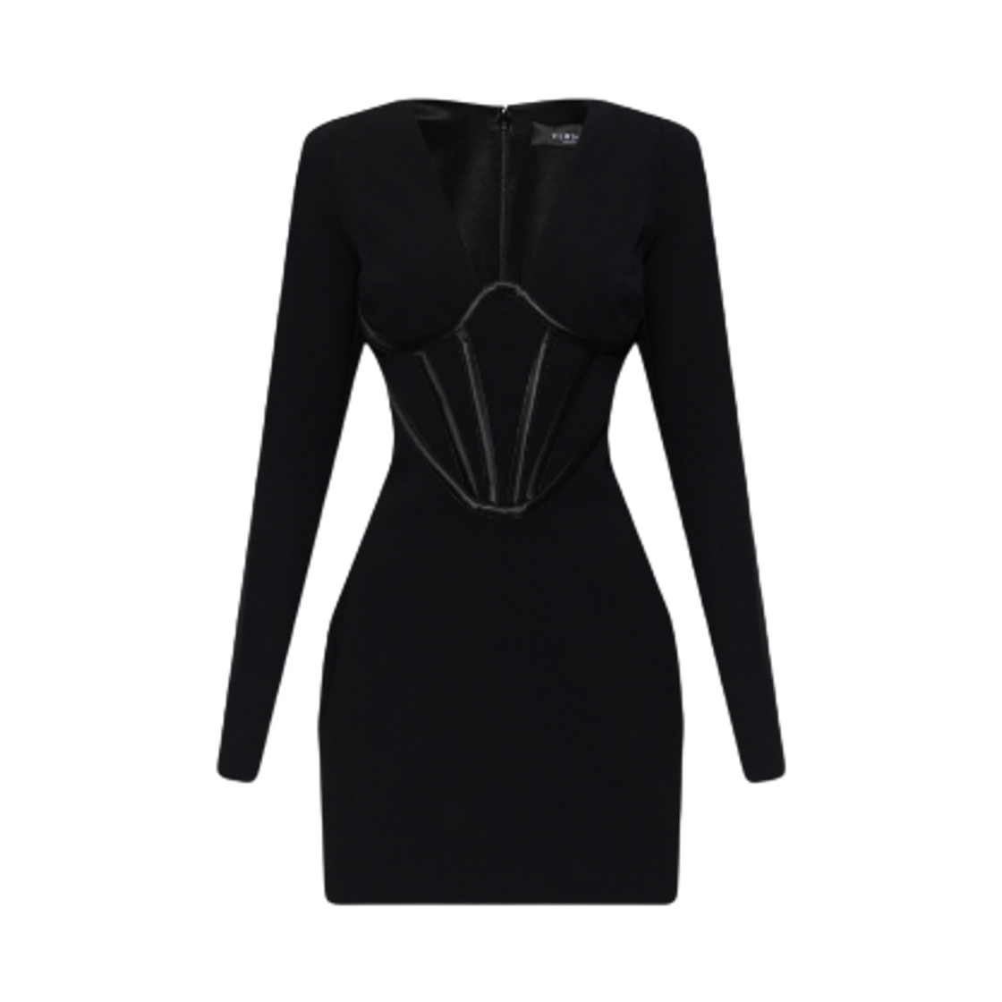 (W) 베르사체 브이넥 코르셋 미니 드레스 블랙((W) Versace V-Neck Corset Mini Dress Black)