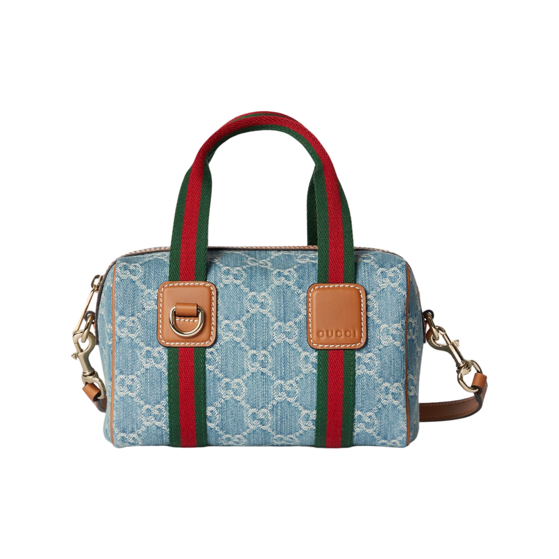 구찌 미니 GG 핸드백 블루 화이트 데님(Gucci Mini GG Handbag Blue White Denim) - 1