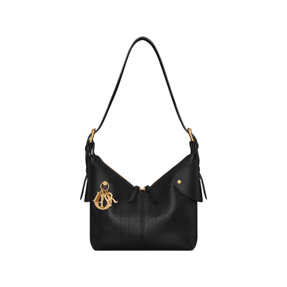 M2845UJVC-M900 Dior Voyage Small Bag Flat Macrocannage Grained Calfskin Black
