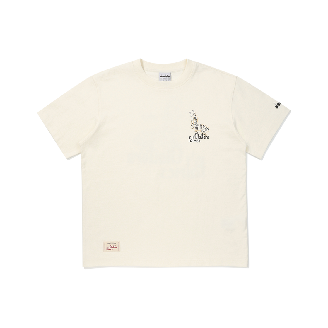디아도라 바이 팜즈 그래픽 반팔 티셔츠 화이트(DIADORA by PALMES Graphic Half Sleeve White)