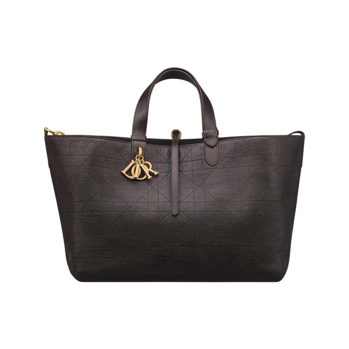 디올 뚜주흐 라지 백 플랫 매크로까나쥬 글로시 그레인드 카프스킨 초콜릿 브라운(Dior Toujours Large Bag Flat Macrocannage Glossy Grained Calfskin Chocolate Brown) - 1