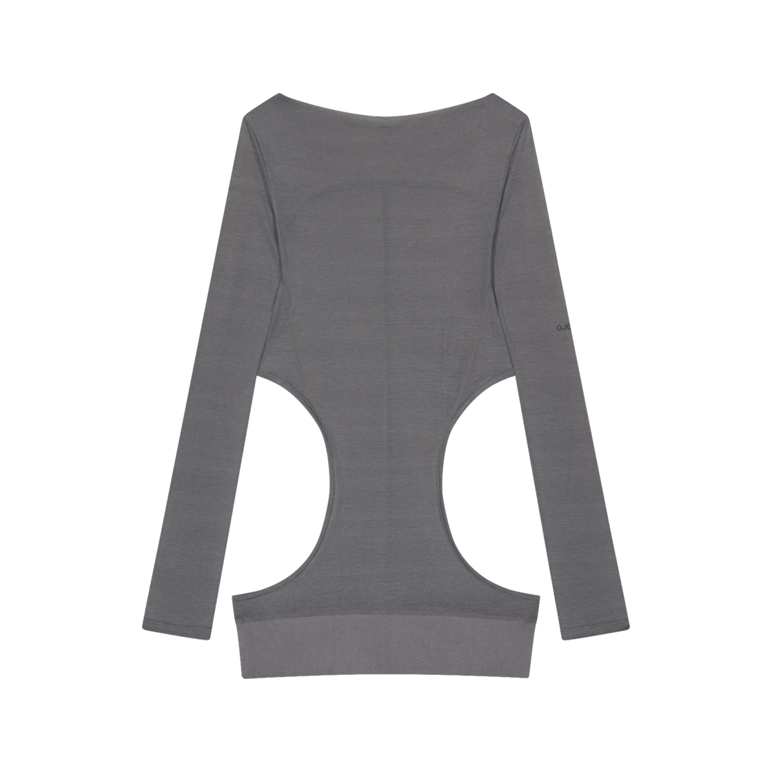 OJ25FWTS006CC OJOS Curved Cut Layered Tee Charcoal