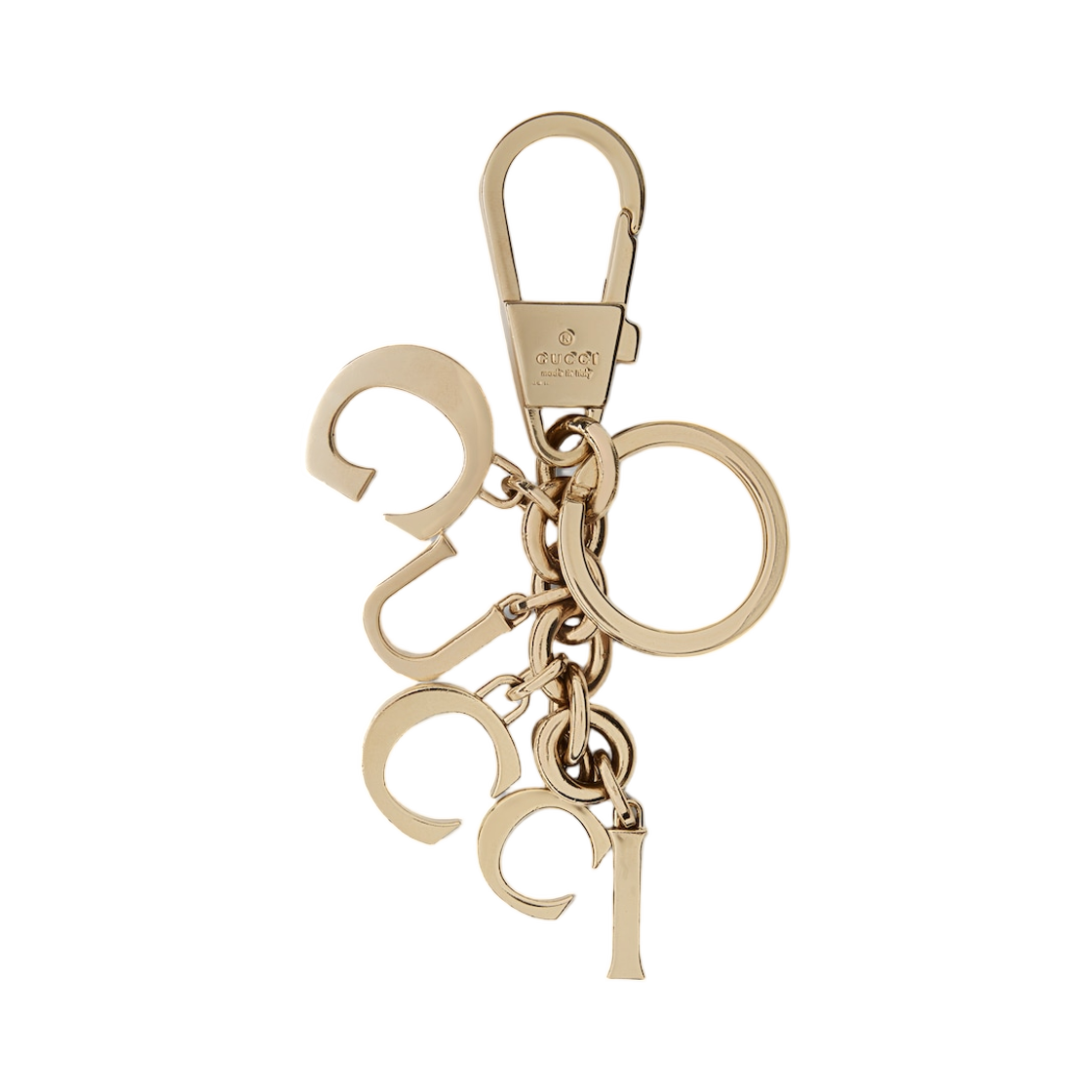 820540-J160Y-8053 Gucci Script Keychain Light Gold
