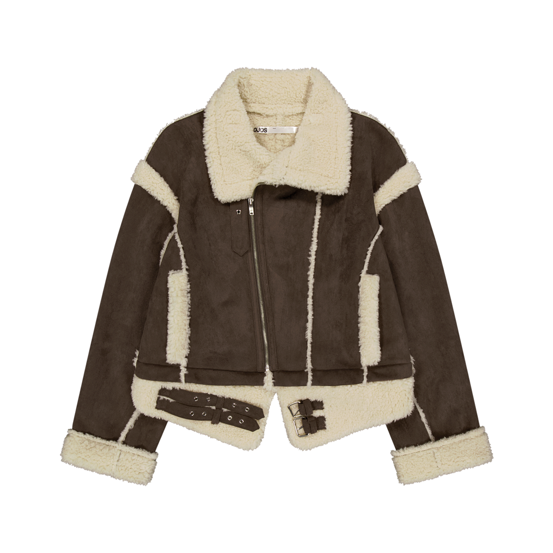 오호스 디테처블 퍼 시어링 자켓 스톤 브라운(OJOS Detachable Fur Shearling Jacket Stone Brown)