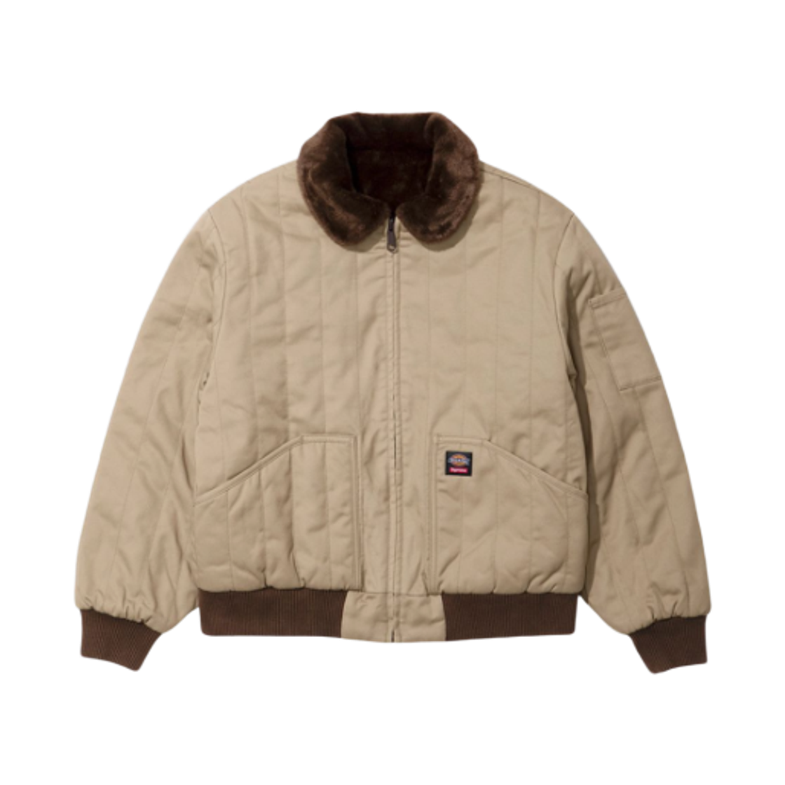 슈프림 x 디키즈 리버시블 퀼티드 포우 퍼 워크 자켓 탄 - 25FW(Supreme x Dickies Reversible Quilted Faux Fur Work Jacket Tan - 25FW)