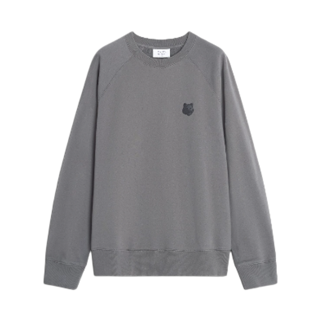 PM00306KM0340-P180 Maison Kitsune Fox Head Oversize Sweatshirt Charcoal
