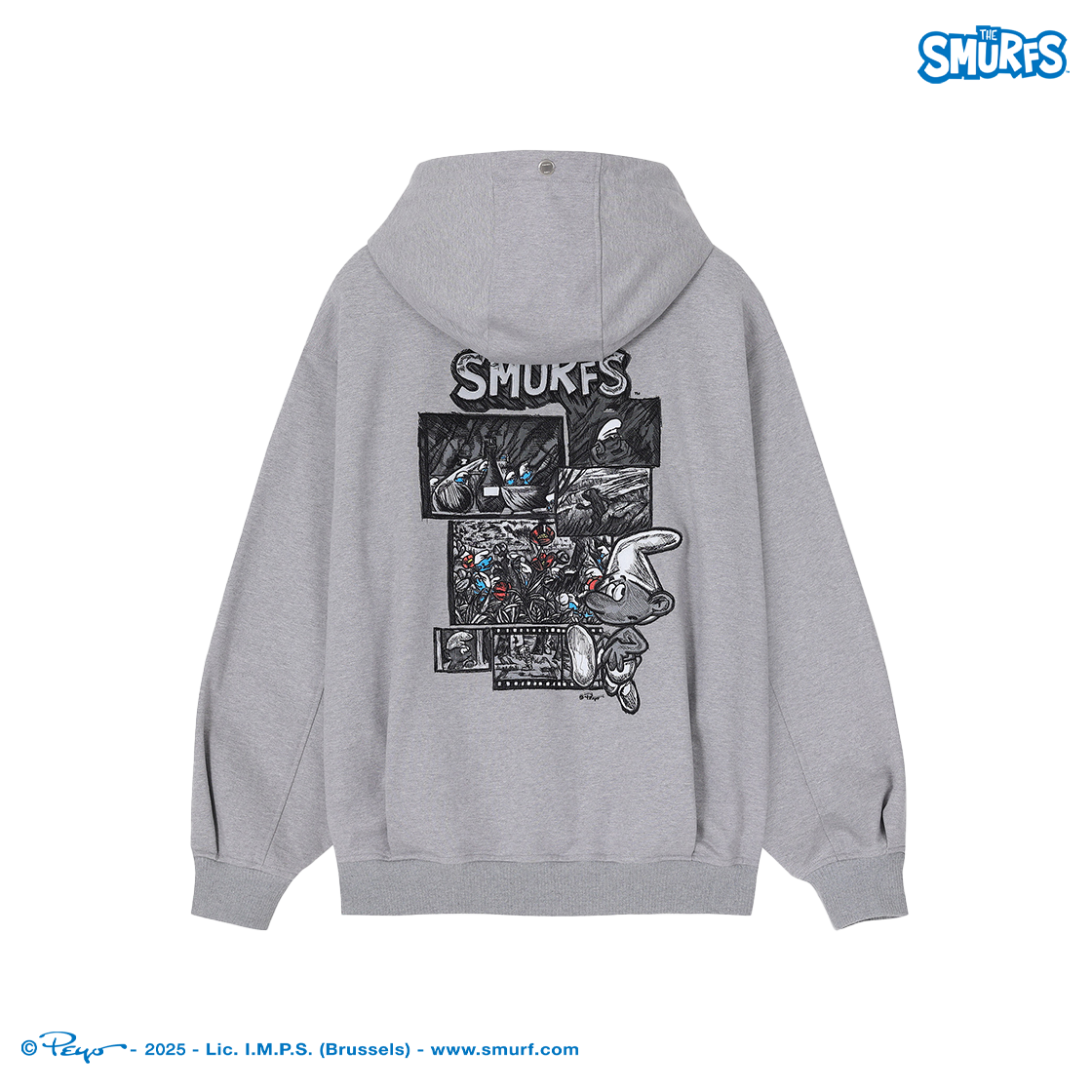 송지오옴므 파노라마 스머프 후드 멜란지 그레이(SONGZIO HOMME Panorama Smurf Hood Melange Grey) - 2
