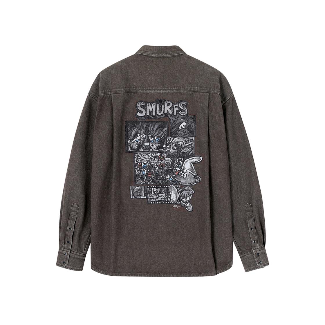 송지오옴므 파노라마 스머프 초어 셔츠 브라운