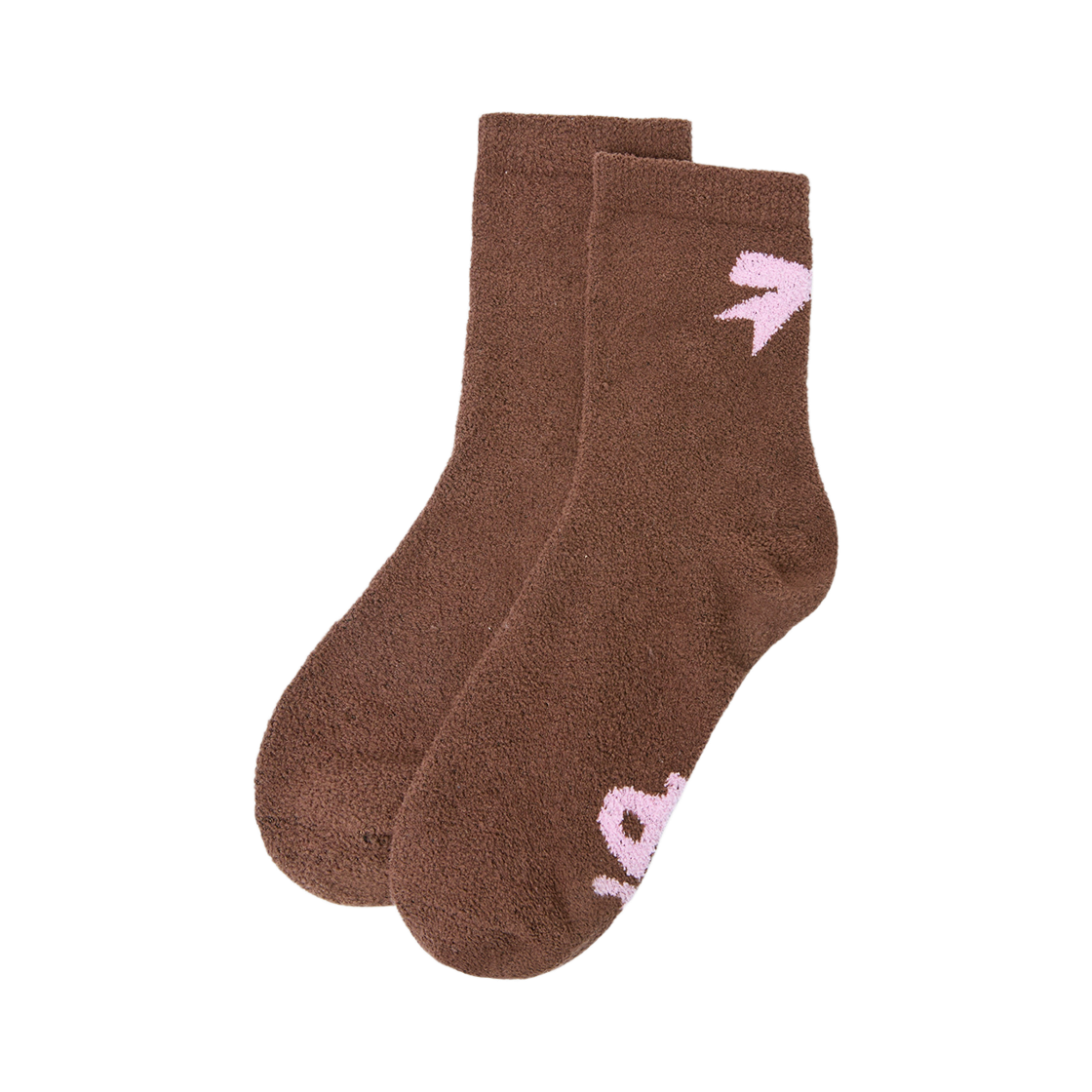 올인컴플리트 ALCP 리본 플러피 양말 브라운(Allincomplete ALCP Ribbon Fluffy Socks Brown) - 1