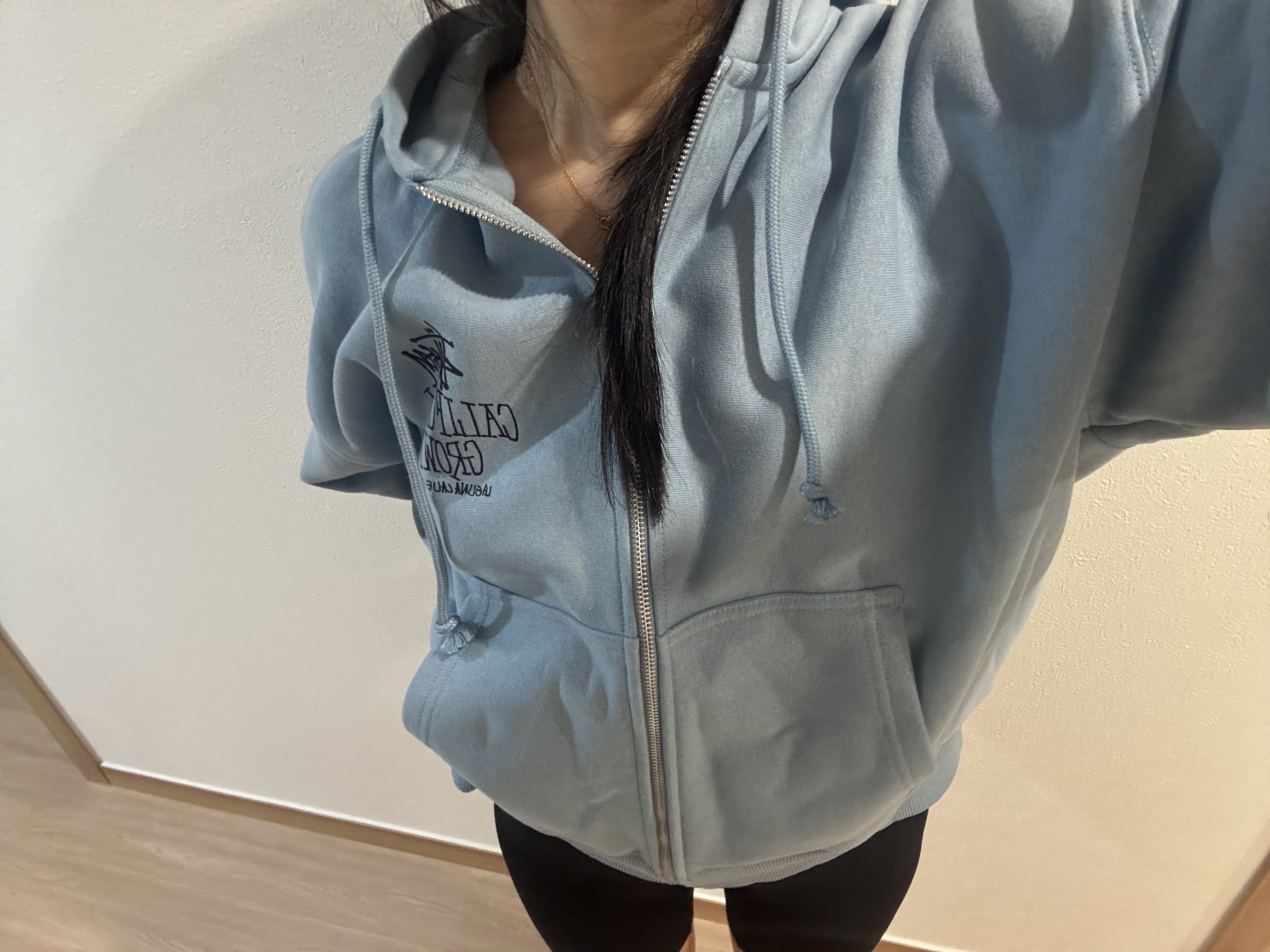 Stussy Cali Grown Zip Hoodie Slate 착용 스타일