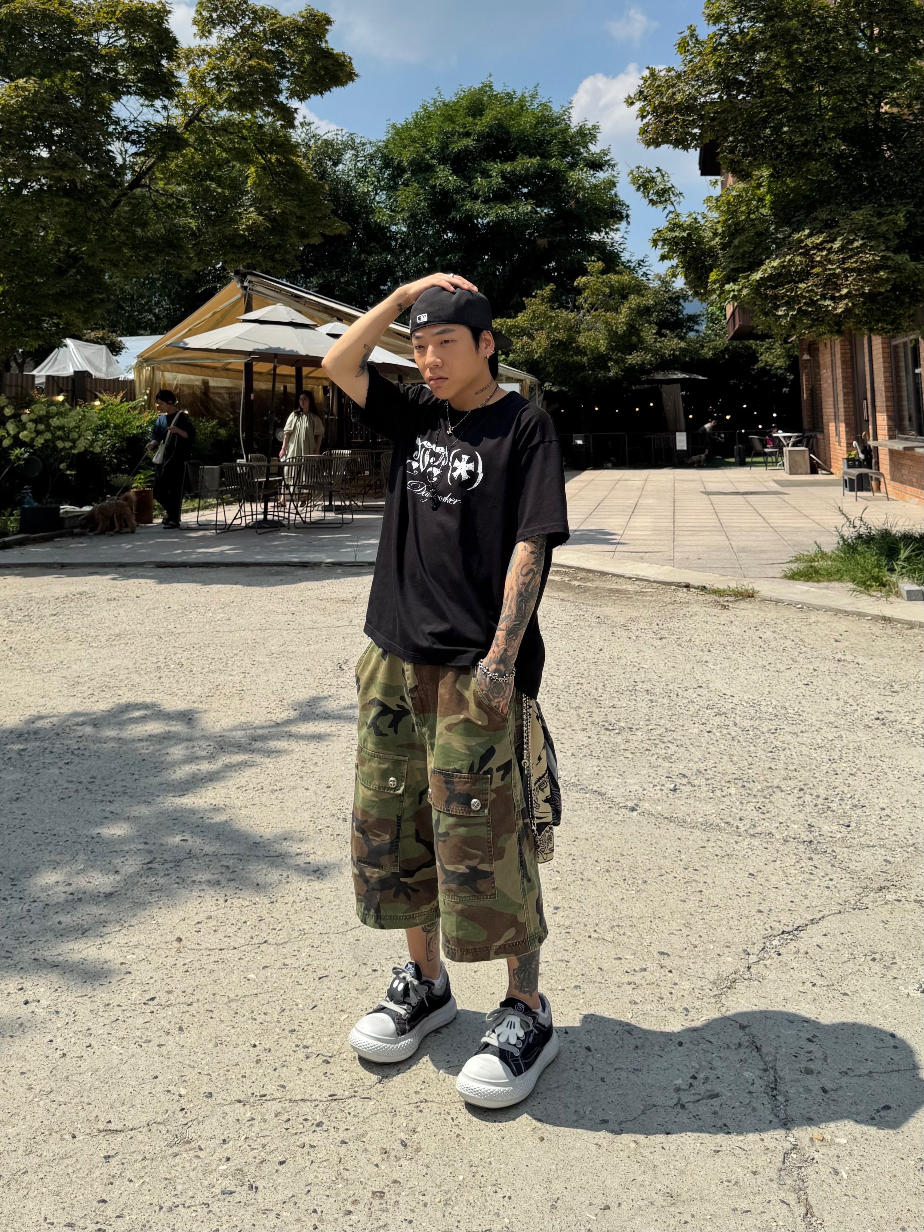Wapworks Dayworker T-Shirt Black 착용 스타일 - 1