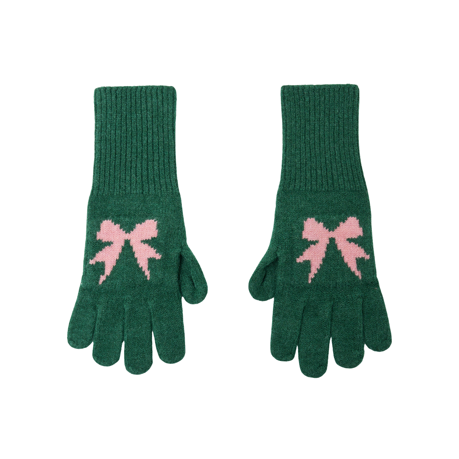 RWGGN Allincomplete Ribbon Wool Gloves Green