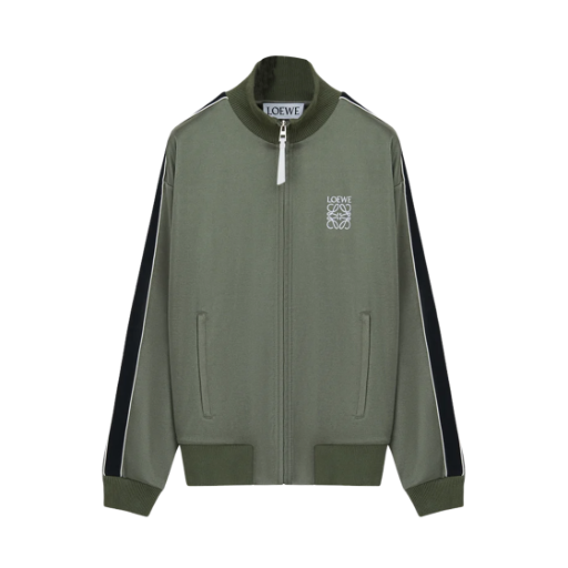 H526Y02X38-4160 Loewe Technical Jersey Tracksuit Jacket Khaki Green